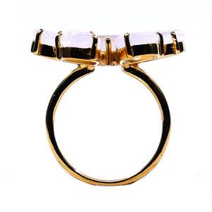 แหวนทองคำขาวชุบทองสำหรับงานแต่งงานสไตล์คลาสสิกสีรุ้ง925 - Product Image 4