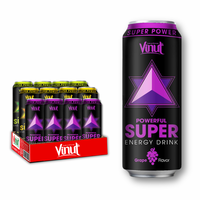 Fournisseur en gros de boisson énergisante à la grappe en canettes de 250 ml/330 ml - Sans sucre, caféine et taurine, réfrigérée pour un goût optimal, échantillon gratuit, OEM/ODM