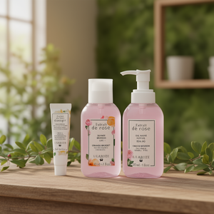 Lilaroze Paris Skin Care Set Orange Blossom <b>Lip</b> Balm with Shea Butter and Rose Extract Hand Cleansing Gel - Product Image 3