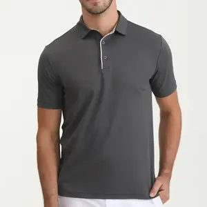 Camiseta de polo de poliéster 100% para hombre de tendencia superior con logotipo personalizado y diseño sólido de Pakistán - Product Image 4