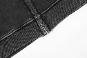 OEM 460 Gsm 100% algodón pesado lavado con ácido cremallera completa de gran tamaño recortada hombres sudaderas con capucha logotipo personalizado Sudadera con capucha - Product Image 5