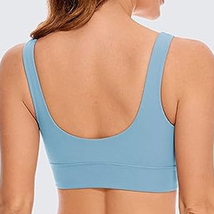 Solid Color Sports <b>Bra</b> High Support Shockproof Gym Fitness <b>Bra</b> Breathable Quick Dry <b>Removable</b> <b>Pads</b> Front Sports <b>Bra</b> For Women - Product Image 3