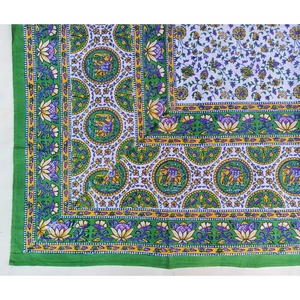 ที่รองจานผ้าฝ้ายพิมพ์ลายหินอ่อนย้อมสีมัดย้อมหลากสีสำหรับงานแต่งงานงานเลี้ยงฉลองบ้านเสื่อวางบนโต๊ะ - Product Image 2