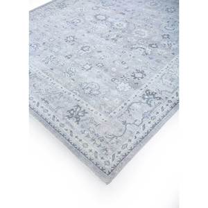 Erbe <b>Boho</b> Floral Wool <b>Rug</b> Hand Knotted Grey Black Flat Weave Technique for Home Decor 9x12 Rectangle Jute <b>Rug</b> Model Lnlp-04 - Product Image 2