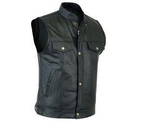 Personnalisable respirant imperméable coupe-vent en cuir gilet pour hommes de haute qualité Durable confortable décontracté motard porter grande taille - Product Image 3
