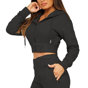 Conjunto de chándal de secado rápido para mujer OEM personalizado 100% algodón de talla grande patrón sólido transpirable invierno precio al por mayor - Product Image 4