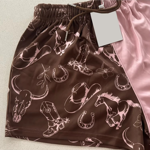 Women's Mid Elastic Waist Breathable 100% Cotton Hot Shorts Running Shorts Digital Printing - Product Image 3