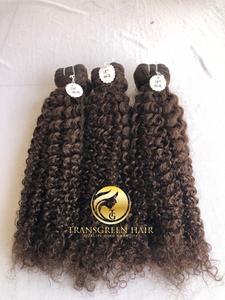 Top mejor calidad #2 Kinky 18 "Color rizado paquetes al por mayor de templo indio crudo directo de la máquina de la India cabello humano de trama Doble - Product Image 4