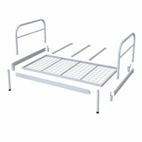 Lit simple en métal moderne et durable, taille standard, pour personnel et employés, vente en gros d'usine