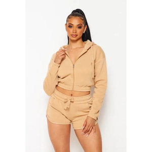 Fall Winter Summer Patchwork Color Blocking <b>Long</b> Sleeve Top and <b>Shorts</b> Outfits Sports Casual <b>Women</b> Two Piece <b>Short</b> Set - Product Image 5