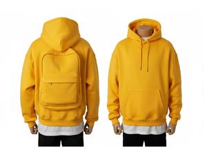 เสื้อมีฮู้ดผ้าฟลีซของผู้ชายในตัวดีไซน์แบบสวมหัวผ้าโพลีเอสเตอร์/ ผ้าฝ้ายย้อมสีธรรมดาเป็นมิตรกับสิ่งแวดล้อมระบายอากาศได้อย่างรวดเร็ว - Product Image 4