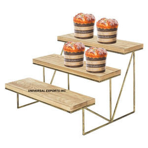 Support à gâteau en bois rond à trois niveaux support à dessert fait main d'excellente qualité classiques élégant nouveau support à gâteau en bois - Product Image 6