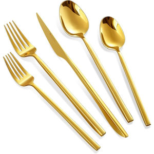 Cubertería de acero inoxidable de calidad superior superventas, juego de cubiertos chapados en oro, venta al por mayor de La India para regalos de boda - Product Image 1