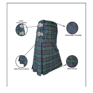Haute qualité 13oz hommes écossais Tartan Kilt Style Unique Highland uniforme décontracté pour hommes en gros - Product Image 6