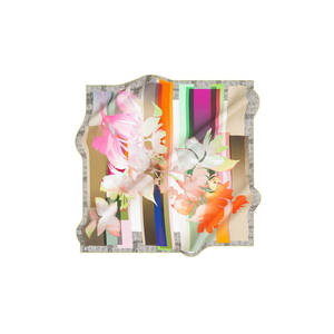 100% <b>Silk</b> Long Floral <b>Scarf</b> with Custom Digital Print - Product Image 1
