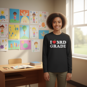 Camiseta de Manga Larga para Maestros de Tercer Grado con Diseño de Corazón 'I Love Second & Third Grade', Ropa Promocional para el Regreso a Clases - Product Image 3