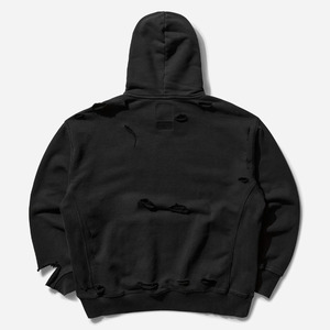 Stylish Men's Hoodie Modern Distressed Details Adjustable <b>Drawstring</b> Hood Front <b>Pouch</b> Pocket 100% Cotton Fleece Eco-Friendly - Product Image 2