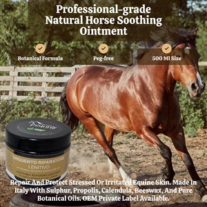 Pommade apaisante naturelle pour chevaux - Réparation cutanée - Propolis, Calendula, Cire d'abeille - Marque privée OEM - Fabriqué en Italie - Product Image 1