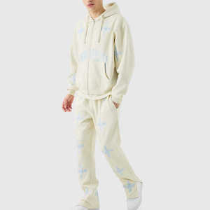 100% algodón polar Unisex sudaderas con capucha de peso pesado Jogger pantalones conjuntos Casual deporte lujo en blanco chándales de gran tamaño para Unisex - Product Image 3