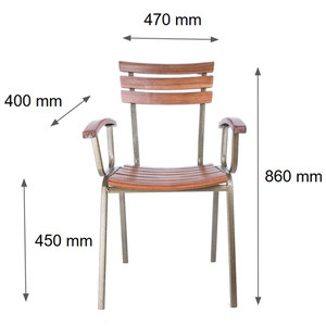 Silla de Exterior Moon GCF056 para Cafetería, de Aluminio Sólido con Reposabrazos Fijos, Ligera, para Pesca, Jardín y Camping, con Opción de Logotipo - Product Image 3