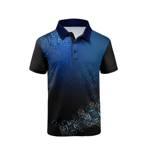 2024 hombres Golf personalizado bandera impresa totalmente sublimado acanalado cuello abotonado deportes prendas de vestir polos - Product Image 2