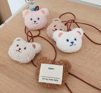 2024 vente chaude belle peluche ours tête pendentif enfants nom liste sac porte-clés en peluche Animal décoration pour les enfants