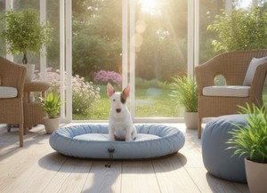 Petit lit pour animaux de compagnie ovale transformable, écologique, en tissu Oxford, pour toutes les saisons, pour chats et chiens - Product Image 4
