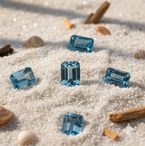 พลอยบลูโทปาซสวิสธรรมชาติทรงแปดเหลี่ยมเจียระไนแบบมรกต สำหรับการผลิตเครื่องประดับ ขายส่งจากโรงงาน ส่งออก - Product Image 5