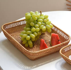 Handmade Rattan <b>Storage</b> <b>Baskets</b> for Home Kitchen Rattan Woven Serving <b>Basket</b> - Product Image 3