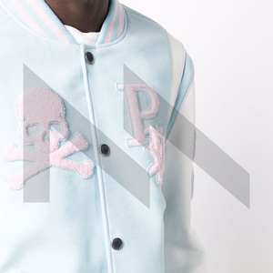 Venta al por mayor de chaqueta de invierno de estilo clásico de béisbol para hombres chaqueta de lona personalizada Varsity chaqueta soporte Vintage College Letterman diseño largo - Product Image 5