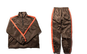 Conjunto Deportivo Personalizado al por Mayor para Hombre, Chaqueta Cortavientos Marrón, Transpirable, para Actividades al Aire Libre, Ropa Deportiva, Conjunto de 2 Piezas - Product Image 5
