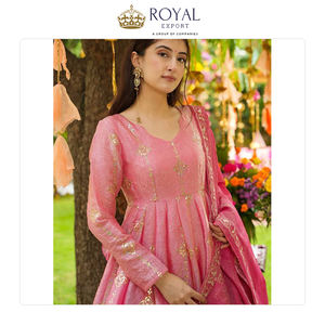 Increíble oferta en ropa de boda de mujer de alta calidad, seda crujiente pesada con bordado, traje Anarkali de India - Product Image 3