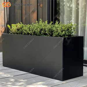 Jardinera de Acero Galvanizado Negra de 110 L, Caja de Metal para Plantas, Jardinera para Vegetales y Flores - Product Image 4