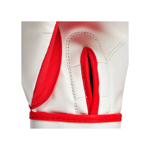 Gants d'entraînement de boxe en cuir PU rouge avec fermeture Velcro au poignet, doigts entièrement couverts, pour adultes de 14 ans et plus - Product Image 5