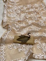 South Indian Célèbre Riche Actrice Porter Élégant Look Fantaisie Soie Modal Rayonne Saree avec Travail Lourd Blouse Pièce au Prix de Gros