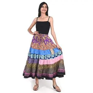 Jupe en soie Sari indien pour femme, Style européen tendance