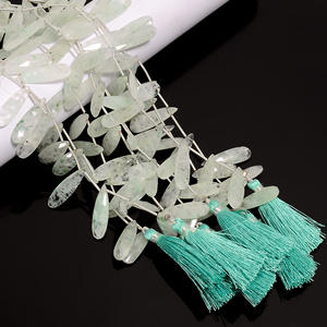 Perles de pierres précieuses en aventurine verte Perles en forme de poire Aventurine verte à facettes pour la fabrication de bijoux - Product Image 3