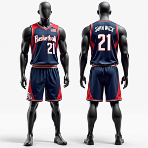 Nouveaux maillots de basket-ball sur mesure RTS, vêtements de sport pour hommes, respirants, séchage rapide, polyester/coton de haute qualité, ensembles uniformes courts - Product Image 6