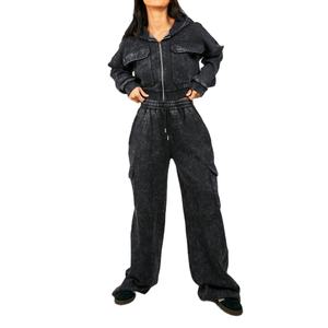 ชุดวอร์มออกกำลังกายพร้อมกางเกง2026สำหรับผู้หญิงชุดวิ่งแบบกรดซักสองชิ้น - Product Image 6