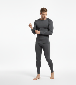 SteelLayer Grey <b>Men</b> <b>Thermal</b> Suit Full Sleeve Soft Warm Breathable Construction <b>for</b> Cold Season Stability - Product Image 6