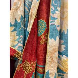 Chaqueta Kantha Acolchada Reversible Vintage para Mujer, Blazer de Cuero para Otoño, Talla XL, Diseño Oriental con Parches de Algodón Personalizados - Product Image 6