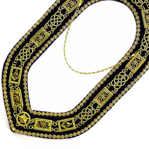 High Quality Custom Made Golden Chain Collar Masonic Grand Lodge Rhinestone with <b>Purple</b> <b>Velvet</b> Backing Quality Metal Crafts - Product Image 5