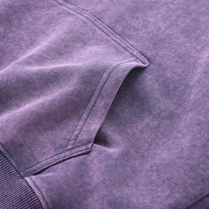 Venta al por mayor de ácido lavado pulóver con capucha de los hombres personalizados en blanco Vintage de gran tamaño pesado ácido lavado sudaderas con capucha para los hombres de algodón mezclado - Product Image 3