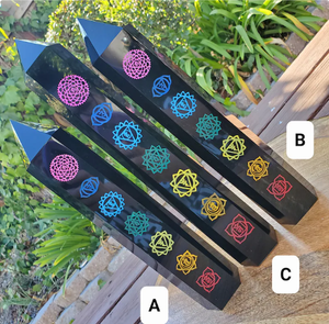 หอคอยคริสตัลธรรมชาติหินออบซิเดียนจุดออบซิเดียน7จุดสำหรับตกแต่งบ้าน - Product Image 3