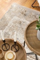 Tapis Moderne Doux et Élégant Beige Gris à Motifs, en Coton, Fabriqué à la Machine, Écologique, Adapté aux Animaux, Antidérapant, Durable, Anti-Allergique
