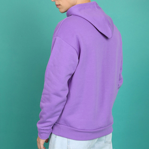 Sudadera con Capucha Lisa Morada para Hombre, Sudadera Informal de Algodón Suave con Forro Polar, Sudadera de Manga Larga, Ropa Urbana Clásica - Product Image 5