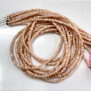 Perles en forme de rondelle à facettes en opale rose de haute qualité perles en pierre naturelle pour la fabrication de bijoux - Product Image 1