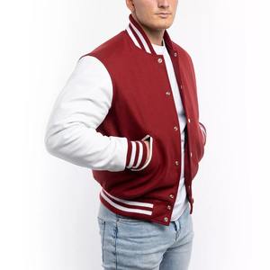 Chaqueta Universitaria Blanca para Hombre con Forro Acolchado, Chaqueta Bomber Personalizada de Lana, Estilo Universitario, Ropa de Abrigo de Invierno - Product Image 4