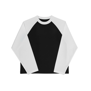 Custom Printed logo Women's Stretch Color blocking Pullover Crew Neck Long Sleeve T <b>shirt</b> Slim Fit Wholesale Price <b>Shirt</b> - Product Image 1