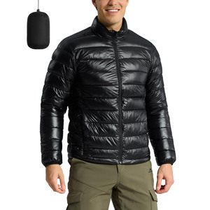 High Quality Long Sleeve <b>Jacket</b> For Men <b>Waterproof</b> Canvas Fashion Bright Zipper <b>Padded</b> Hoded Custom Logo Plus Size Men's <b>Jackets</b> - Product Image 2